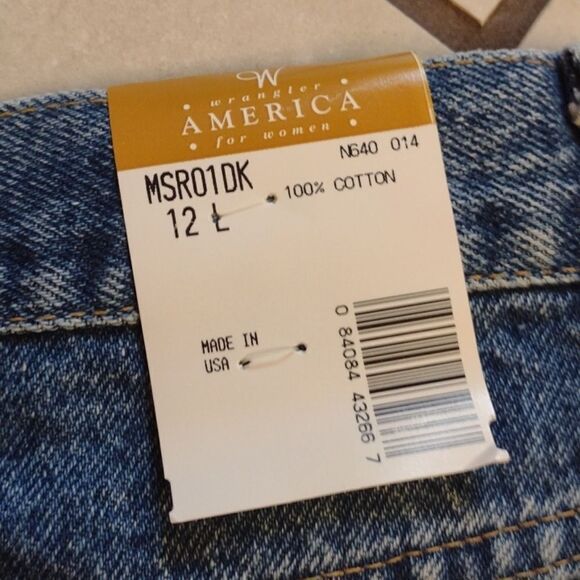 NWT Vintage 80 90s Wrangler High-rise Relaxed fit blue jeans size 12 long - Picture 11 of 12